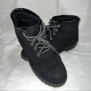 Black suede ankle booties